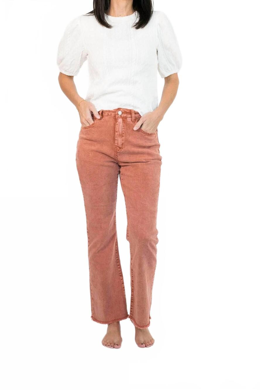NEW POLAGRAM sidnee high rise flared pants in rust